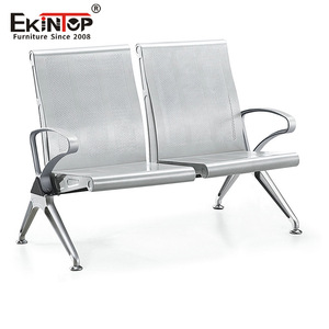 Sillas de acero inoxidable Ekintop en fila, 5 asientos con pasamanos para sala de espera, aeropuerto, estación, uso público - Product Image 4