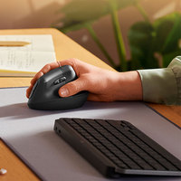 Logitech Lift RGB Mouse nirkabel ergonomis, Mouse komputer layar silang nirkabel vertikal, Mouse Gaming Bluetooth untuk laptop