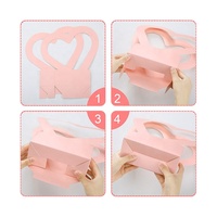 Vente en gros de paniers de fleurs sac en papier kraft pour la Saint-Valentin emballage de roses cadeau romantique boîte à fleurs en forme de coeur