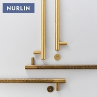 Poignée de porte en laiton Nurlin, fabriquée à la main, à motif martelé, pour porte d'entrée, installation simple ou double, pour appareils de cuisine