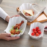 Assiette à salade en céramique Simple de couleur unie de forme irrégulière