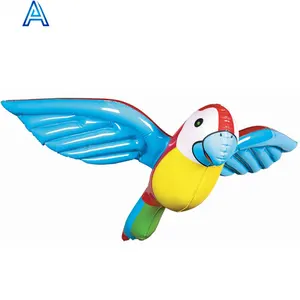 Hermoso lindo personalizar Diseño impresión PVC inflable 3D dibujos animados colgante pájaro loro para techo colgante inflable