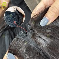 Rambut Virgin Berkualitas Tinggi Ghair 100% Rambut Asli Manusia 2*6 5*5 9*6 HD Lace Wig Tanpa Lem dengan Resleting yang Dapat Diganti