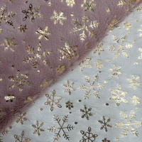 Tissu en fausse fourrure de lapin imprimé flocons de neige dorés, matière douce et moelleuse pour vêtements de Noël, manteaux et artisanat