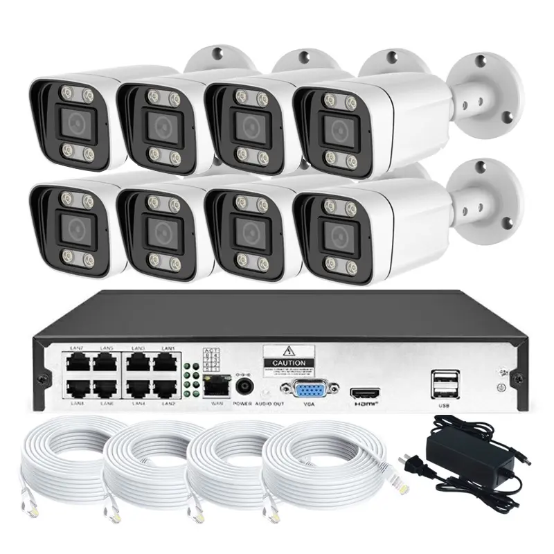 Tuya 4K Farbe Nachtsicht 2-Wege-Talk POE IP-Kamera 4CH 8CH NVR Kit Sicherheit CCTV-Überwachungs system