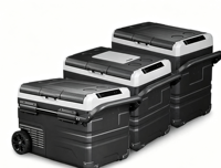Réfrigérateur de voiture portable 45L AC/DC 12V alimenté par énergie solaire avec protection contre les basses tensions pour le camping, les voyages en plein air