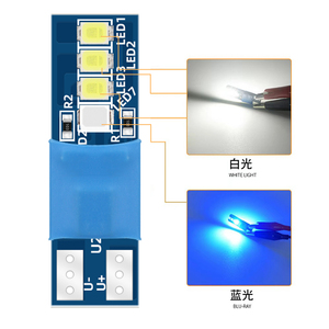 Tcyato 12V Xe Hệ Thống Chiếu Sáng Mới T10 LED Xe Bóng Đèn Thay Đổi Màu Sắc Màu Xanh/Trắng Gradie W5W 194 168 Trong Nhà Dome Đèn Đọc Sách 2835 - Product Image 3
