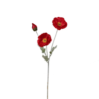 Bunga Poppy Islandia Buatan Tangan dari Sutra Artifisial untuk Dekorasi Ruang Tamu, Rangkaian Buket, Pajangan Bunga, Tahan Lama