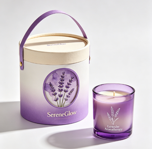 Custom Craft Paper Tube Recyclable Packaging with Purple Glass Design for Scented <b>Candle</b> Gift & Cosmetic - Product Image 3