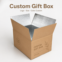 Individuell Bedruckte Aluminiumfolie Thermisch Isolierte Wellpappkartons, Öko-Faltbare Kraftpapier-Boxen für Frischlebensmittel Kühlketten-Verpackung