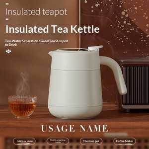 Carafe Thermique Moderne Minimaliste de Luxe Léger en Métal Acier Inoxydable 316 de 1450 ml avec Infuseur à Thé et Cafetière Isolée pour Maison et Bureau - Product Image 2