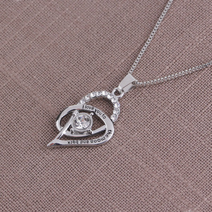 Q683 gioielli di San Valentino ti amo alla luna e al cuore posteriore collane con ciondolo <span class=keywords><strong>in</strong></span> zircone cubico - Product Image 2