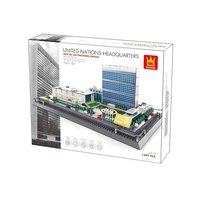 Wange 6219, Juego de Construcción de Bloques de Plástico ABS, Arquitectura Creativa, Edificio de las Naciones Unidas, para Niños, Bloques MOC