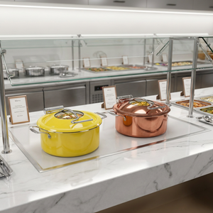 Forniture per <span class=keywords><strong>Ristoranti</strong></span>: Scaldavivande Mini da Banco in Acciaio Inox Colorato da <span class=keywords><strong>4</strong></span> Qt, Riscaldatore per Buffet a Induzione, Forniture per Hotel - Product Image 1