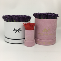 Nouvelle boîte à fleurs ronde en papier faite à la main, épaisse, recyclable, enduite de PE 150 GSM, personnalisable pour les fournitures de fleuristes, emballage de fleurs