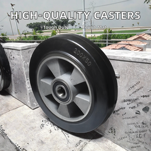 Guangdong Manufacture Heavy Duty Aluminum Core 4 5 6 8 10 Inch Rubber Caster Wheels 7 Inch Trolley Wheel High Quality Product - Product Image 2