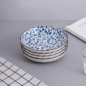 Assiettes <span class=keywords><strong>en</strong></span> céramique japonaises, 8 pouces, vaisselle ménagère, 11 modèles au choix de l'usine chinois, vente <span class=keywords><strong>en</strong></span> gros, 2022 - Product Image 6