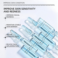 Sérum en ampoule de peptide de cuivre bleu hydratant et apaisant OEM pour améliorer les rougeurs du visage et maintenir une barrière cutanée stable, 2ml * 28