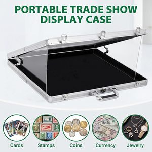 Card Display Case 34"*22" Large Aluminum Locking Tabletop Display Box for Trading Cards Sports Cards TCG <strong>Jewelry</strong> Collection - Product Image 2