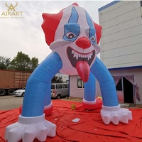 Arche gonflable de clown avec décorations de langues rouges, accessoire de déguisement de clown gonflable pour Halloween