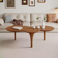 Table basse portable NKAHS en bois massif, écologique et minimaliste, avec montage facile, design moderne pour petit salon