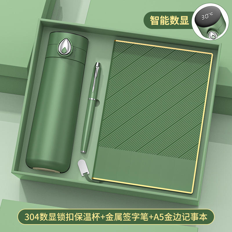 Coffret cadeau stylo et carnet en forme de goutte d'eau verte No. 3