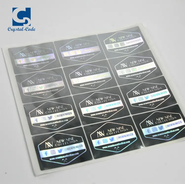 3d/2d Quảng Trường Bạc Chống Giả 3d Laser Nhôm Foil Hologram Sticker