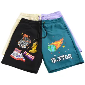 Finch Garment 2023 New Mens High Quality Shorts 100% Cotton Basketball Gym Custom Street Print Sublimation Shorts Men