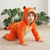 Michley usine en gros confortable idée cadeau de vacances 2026 bleu volant Dragon et renard motif peluche flanelle Onesie parfait bébé présent