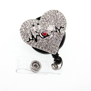 ملحقات الممرضات الطبية سبيكة حجر الراين بكرة شعار الممرضة القابلة للسحب مع حقيبة مزودة بحبطة تمساح حامل الشارة - Product Image 2