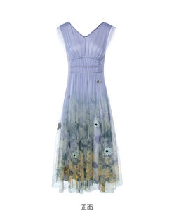 <span class=keywords><strong>Abito</strong></span> estivo in <span class=keywords><strong>Tulle</strong></span> senza maniche Slim retrò francese da donna elegante garza a rete <span class=keywords><strong>trasparente</strong></span> <span class=keywords><strong>abito</strong></span> Casual con stampa margherita - Product Image 1