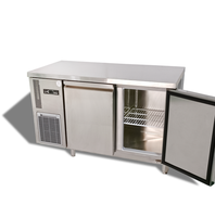 Réfrigérateur commercial en acier inoxydable à double porte, refroidisseur d'air, table réfrigérée de comptoir pour restaurant