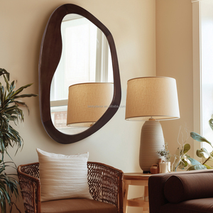 Mới lãng mạn phòng ngủ tường trang trí khung gỗ lượn sóng không thường xuyên nghệ thuật Gương trang trí nội thất nhà gương - Product Image 2