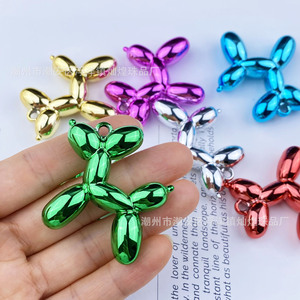 Colorful Metallic <b>Balloon</b> Dog Pendant Zinc Alloy UV Electroplated DIY Jewelry Charm Keychain Phone Chain Gift Unisex Animal - Product Image 2
