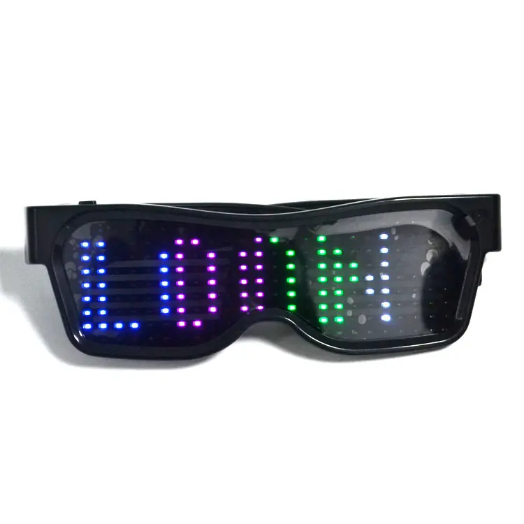Lunettes avec Message coloré à LED, contrôle par application, pour Raves, Festivals, fêtes amusantes, Costumes de sport, lumineuses