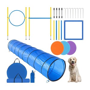 Tunnel d'agilité pour chien, équipement d'entraînement, jouet interactif pour cour extérieure, jeu d'obstacles, anneau de saut, imperméable - Product Image 3