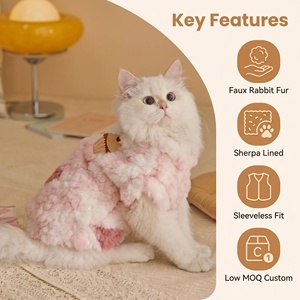 Premium Faux Rabbit Fur Dog Vest Warm Sherpa Fleece Lined Pet Winter Jacket Sleeveless <strong>Cat</strong> <strong>Coat</strong> <strong>for</strong> Small Medium Dogs &amp; <strong>Cats</strong> - Product Image 4