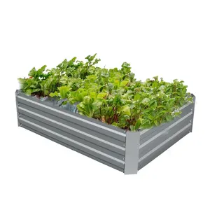 Outdoor Eco-friendly Metal Raised Garden Bed Kit Galvanized Planter Garden Boxes Planter For Vegetables Flowers Herbs Succulent