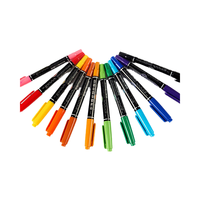Ensemble de marqueurs permanents acryliques 10 couleurs en gros stylo à peinture artistique à double pointe pour papier largeur d'écriture de 6mm