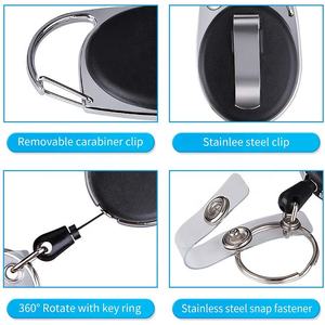 Sıcak satış geri çekilebilir çantanıza rozet makara küçük kamp karabina ağır plastik geri çekilebilir makaralı isimlik tutucu - Product Image 3