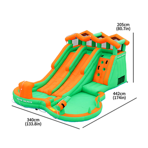 Doctor Dolphin Double toboggan aquatique gonflable extérieur, <span class=keywords><strong>château</strong></span> gonflable pour enfants, trampoline pour 4 personnes - Product Image 5