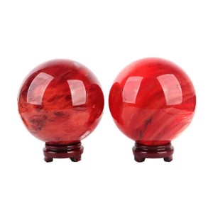 Vente en gros gravé bonne fortune <span class=keywords><strong>Feng</strong></span> <span class=keywords><strong>Shui</strong></span> boule de cristal rouge 1er chakra (racine) pour la mise à la terre et la stabilité - Product Image 1