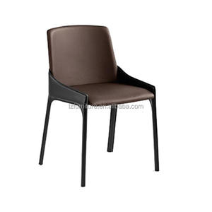 Fauteuil de salle à manger de luxe moderne Love Zone, entièrement rembourré en cuir recyclé raffiné, mobilier de maison OEM ODM - Product Image 2