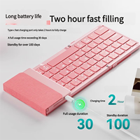Keyboard lipat Mini bluetooth, Keyboard saku kustom dengan tombol Touchpad dengan gerakan Empat jari