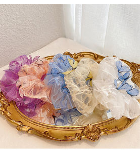 女性の女の子のための韓国の甘い弾性ヘアバンドキャンディーカラーオーガンザシュシュポニーテール強いホルダー - Product Image 2