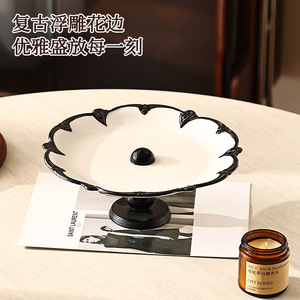 French <b>Retro</b> Ceramic Fruit Bowl Round High Quality Home <b>Decor</b> Living Room Dining Room Fruit Display Snack Storage - Product Image 2