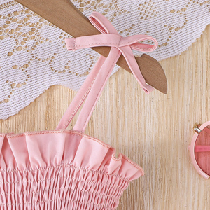 ชุดเดรสเด็กผู้หญิงน่ารักสไตล์ลำลอง ดีไซน์สายรัดเอว ผ้าตาข่ายลายดอกไม้ ระบายอากาศได้ดี ความยาวระดับเข่า - Product Image 4