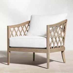 Canapé d'extérieur, villa haut de gamme en bois de teck, balcon, <span class=keywords><strong>jardin</strong></span>, cour, maison d'hôtel, chaise nordique de loisirs d'extérieur en bois massif - Product Image 3