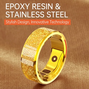 Cincin cerdas oksigen, pengukur stres Hrv pelacak kebugaran pasangan baja telepon Multifungsi cincin pujian pintar - Product Image 6