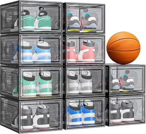 Nouvelles ventes directes d'usine Deux couleurs disponibles Boîte à chaussures de basket-ball empilable grande taille en PET+PP - Product Image 1
